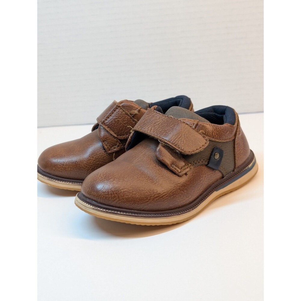 London Underground Boys Brown Casual Dress Shoes With Strap Size 7
